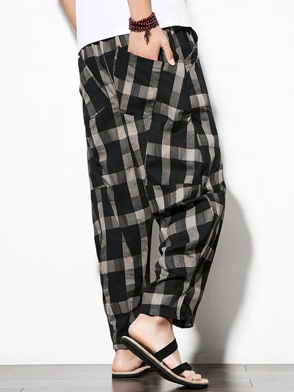 Men's Plaid Tapered Pants