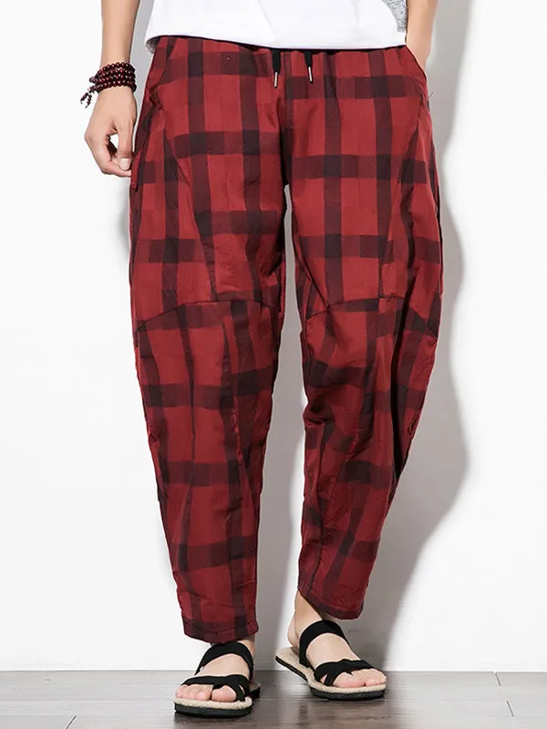 Men's Plaid Tapered Pants