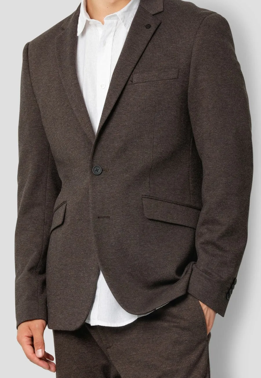 Milano jersey stretch blazer - Brun Melange