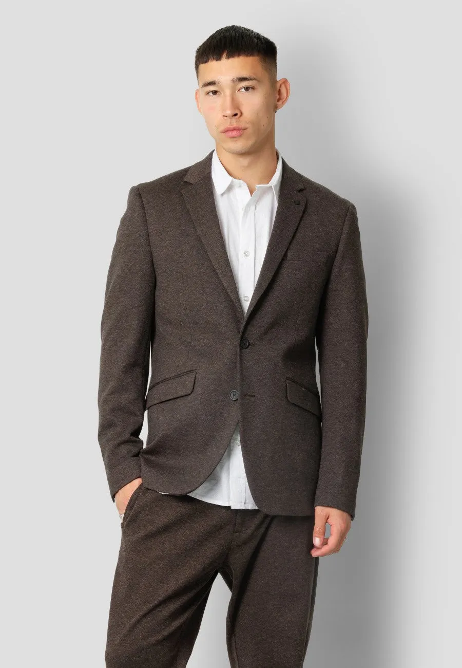 Milano jersey stretch blazer - Brun Melange