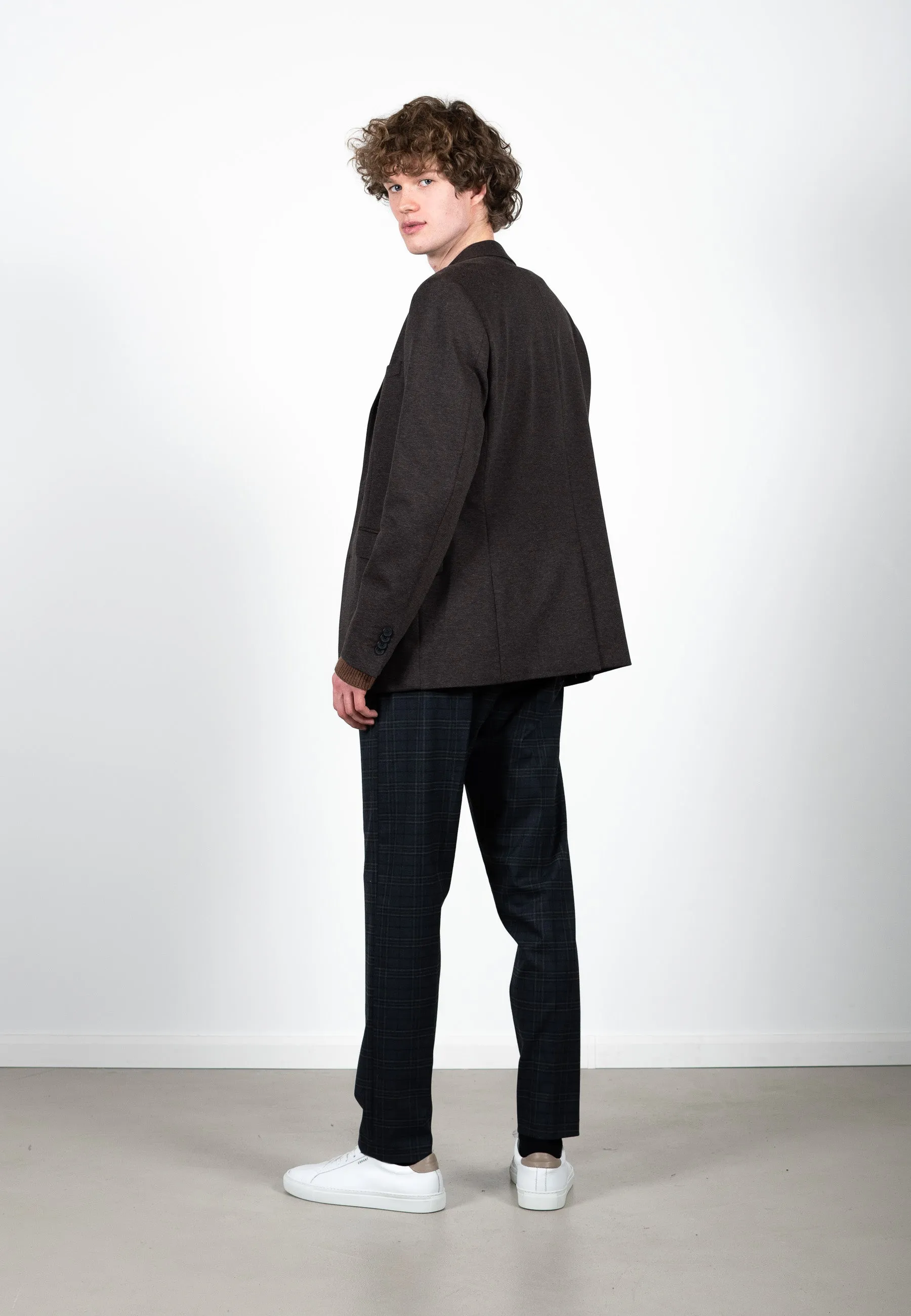 Milano jersey stretch blazer - Brun Melange