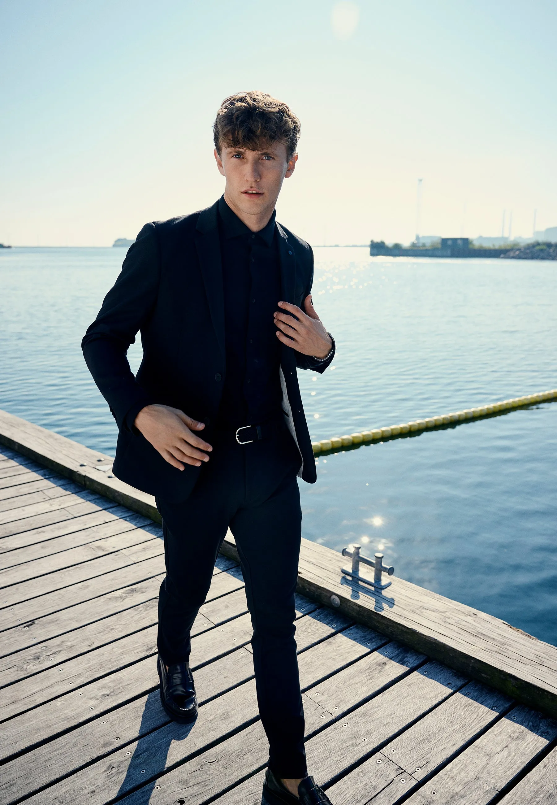 Milano jersey stretch blazer - Sort