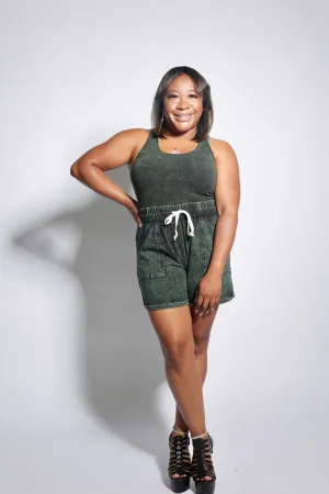 Mineral Wash Drawstring Shorts