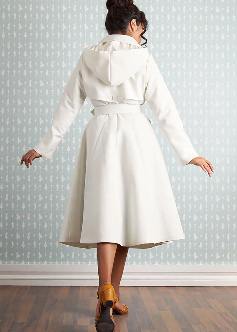 Miss Candyfloss Anais May Waterafstotende 50's Swing Jas Creme