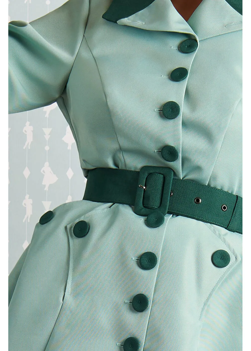 Miss Candyfloss Aude Waterafstotende 50's Swing Jas Mint