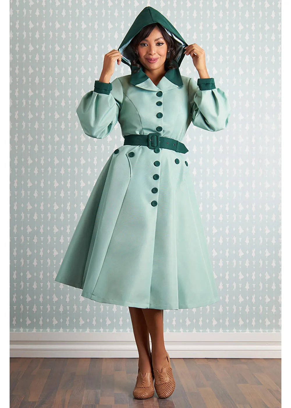 Miss Candyfloss Aude Waterafstotende 50's Swing Jas Mint