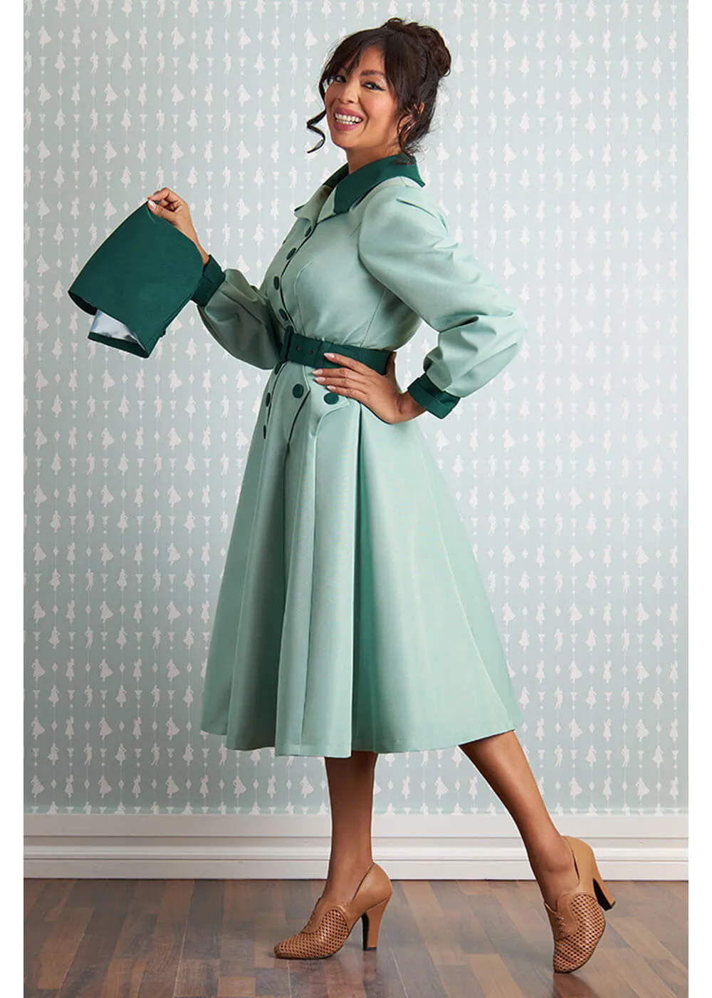 Miss Candyfloss Aude Waterafstotende 50's Swing Jas Mint