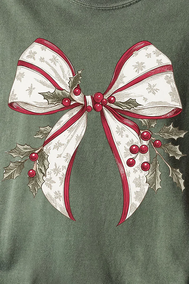 Mistletoe Moment Bow Comfort Colors Adult Ring-Spun Cotton Tee