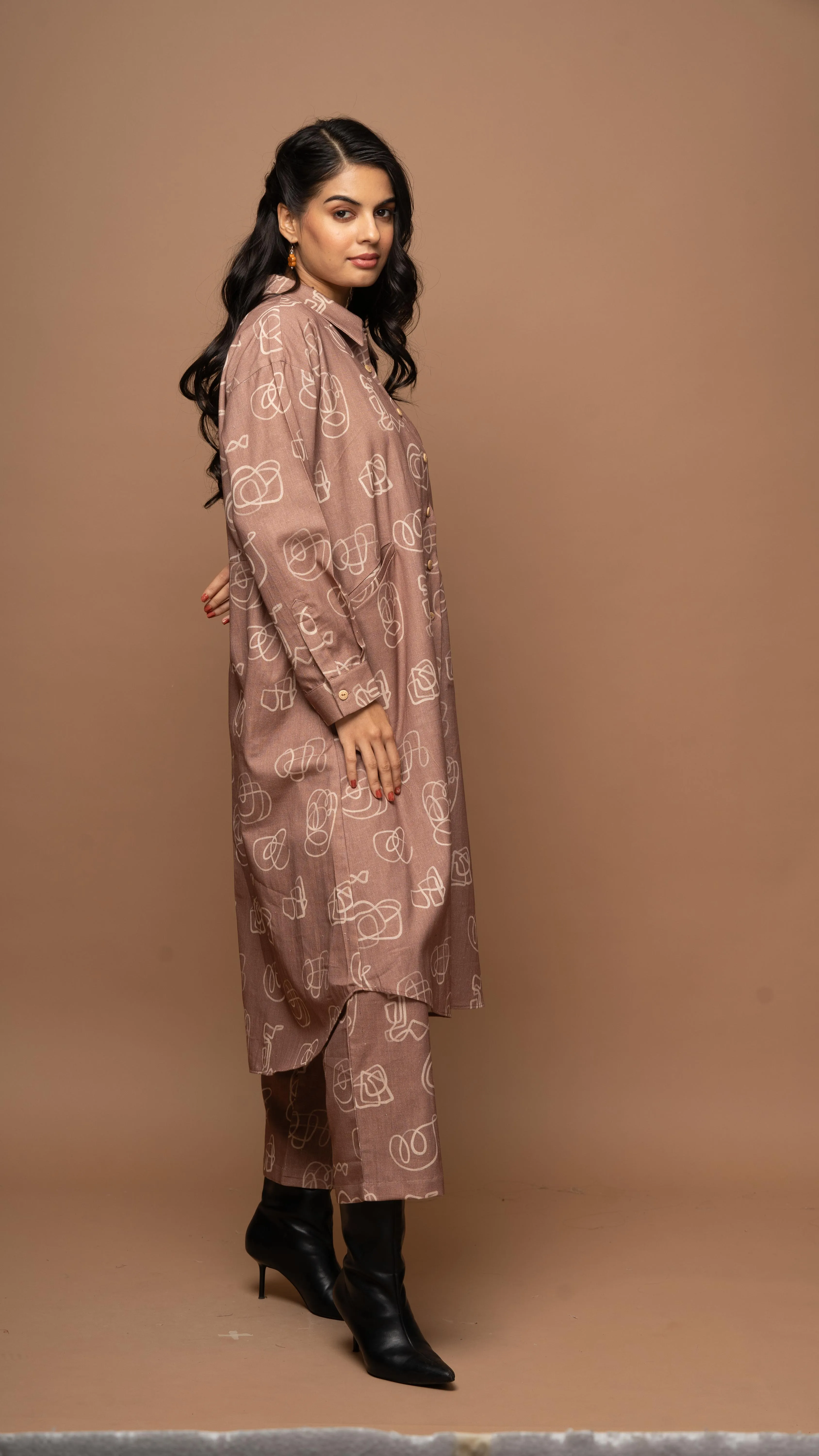 Mocha Mirage Co-ord Pants Set in And I dream more Pattern
