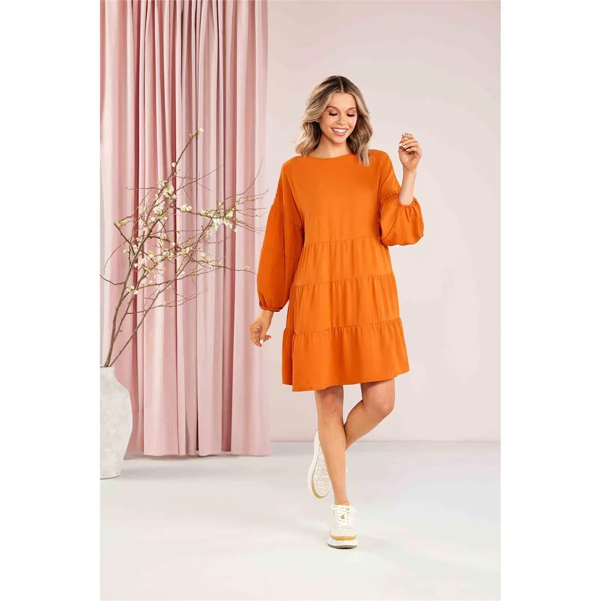 Mud Pie Dallas Tiered Dress - Rust