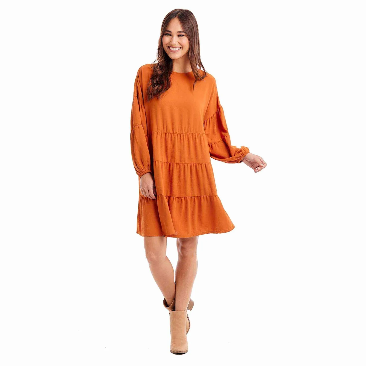 Mud Pie Dallas Tiered Dress - Rust