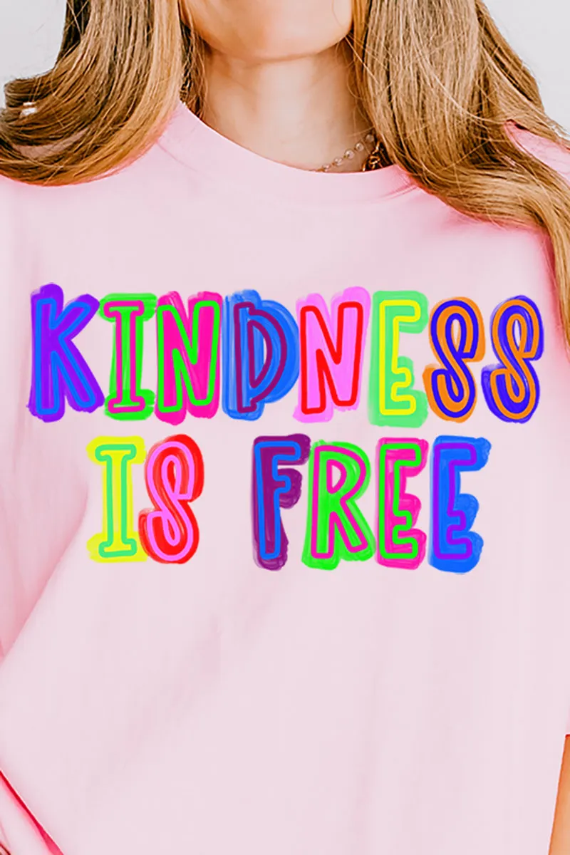 Neon Kindness Is Free Comfort Colors Adult Ring-Spun Cotton Tee