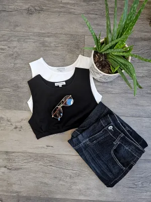 New Modest Casual Cropped Camis in black
