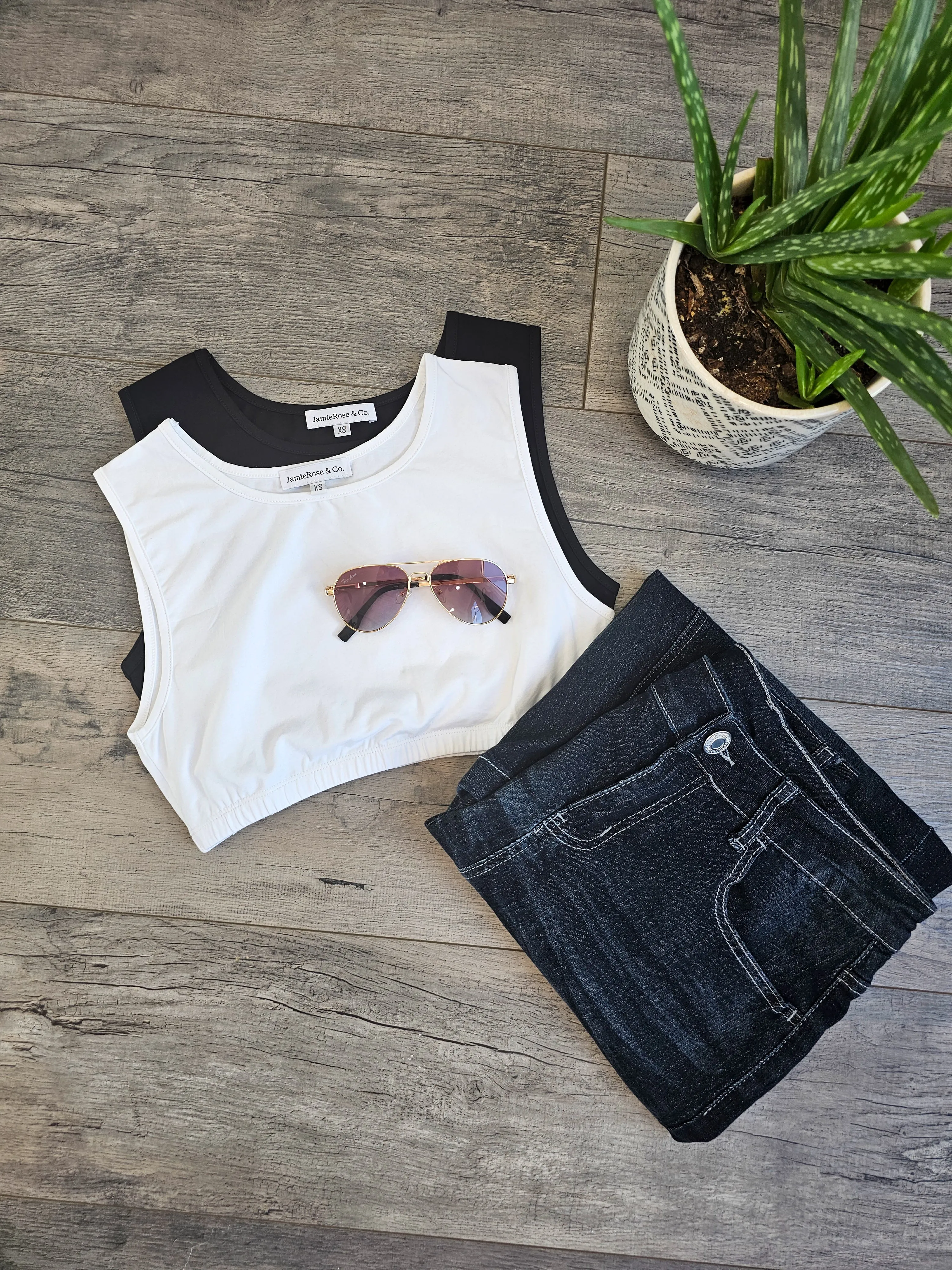 New Modest Casual Cropped Camis in white