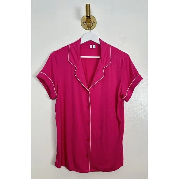NORDSTROM Moonlight Eco Crop Pajamas in Pink Carmine Size Small