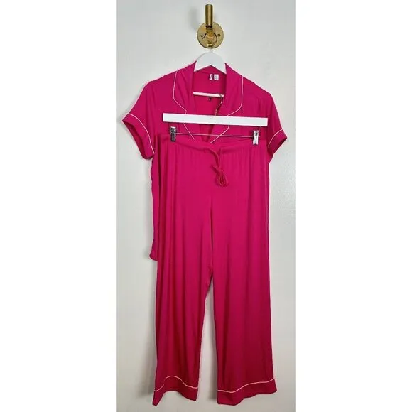 NORDSTROM Moonlight Eco Crop Pajamas in Pink Carmine Size Small