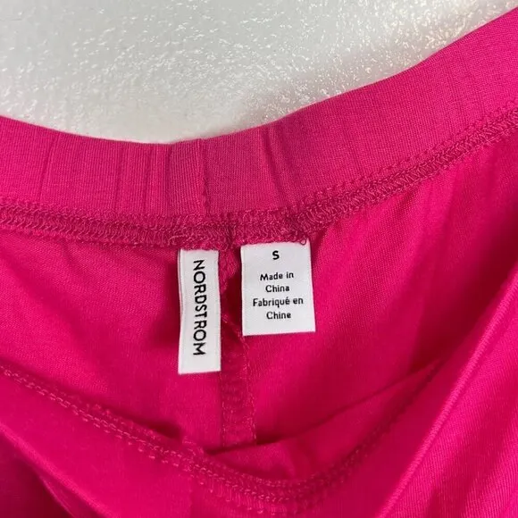 NORDSTROM Moonlight Eco Crop Pajamas in Pink Carmine Size Small