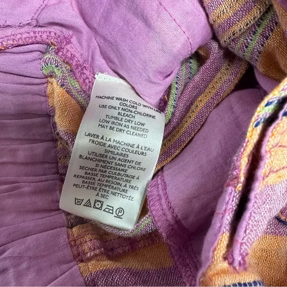 NWOT Free People Barbados Blooms Shorts in purple/orange stripe