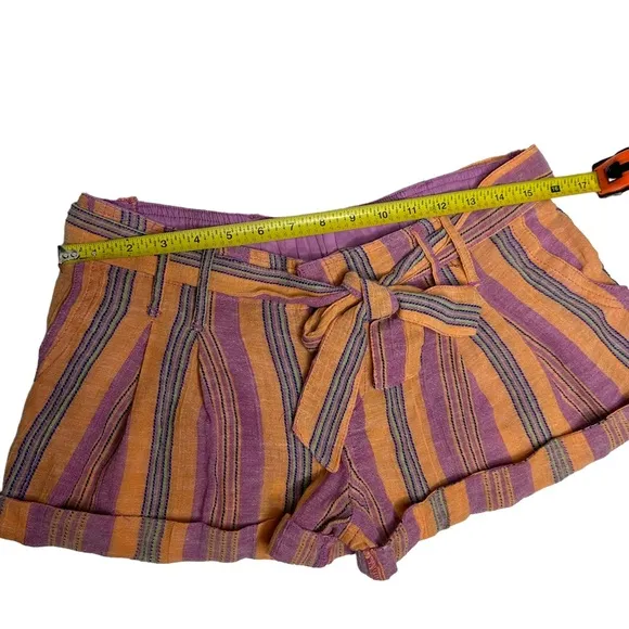 NWOT Free People Barbados Blooms Shorts in purple/orange stripe