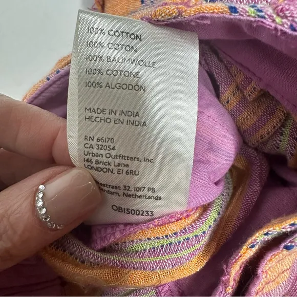 NWOT Free People Barbados Blooms Shorts in purple/orange stripe