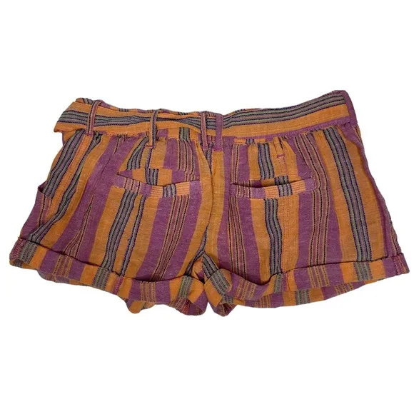 NWOT Free People Barbados Blooms Shorts in purple/orange stripe