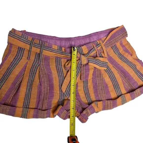 NWOT Free People Barbados Blooms Shorts in purple/orange stripe