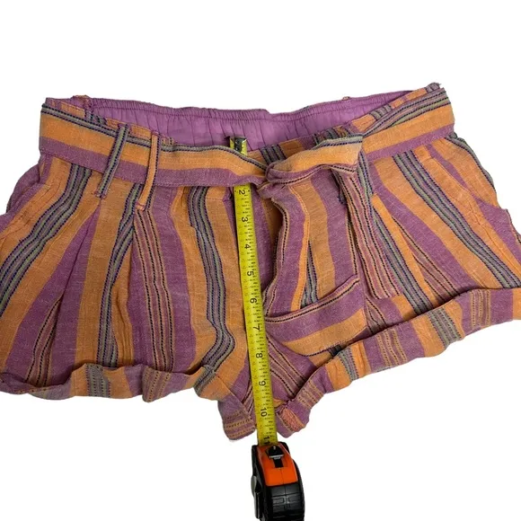 NWOT Free People Barbados Blooms Shorts in purple/orange stripe