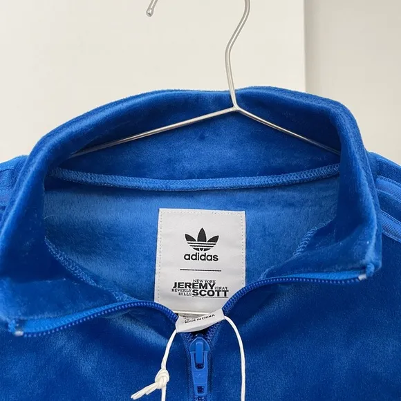 NWT Adidas X Jeremy Scott Velour Bustier Cropped Track Top Sweater Size XL