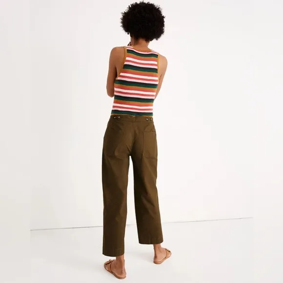 NWT Madewell Greenwich Relaxed Pants: Button-Front Edition - Pink - 25