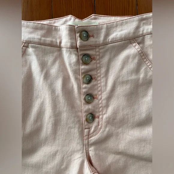 NWT Madewell Greenwich Relaxed Pants: Button-Front Edition - Pink - 25