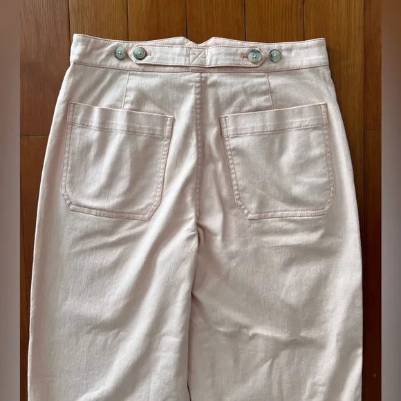NWT Madewell Greenwich Relaxed Pants: Button-Front Edition - Pink - 25