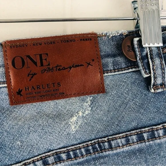 One Teaspoon Womens Blue Fox Harlets Denim Shorts Size 28