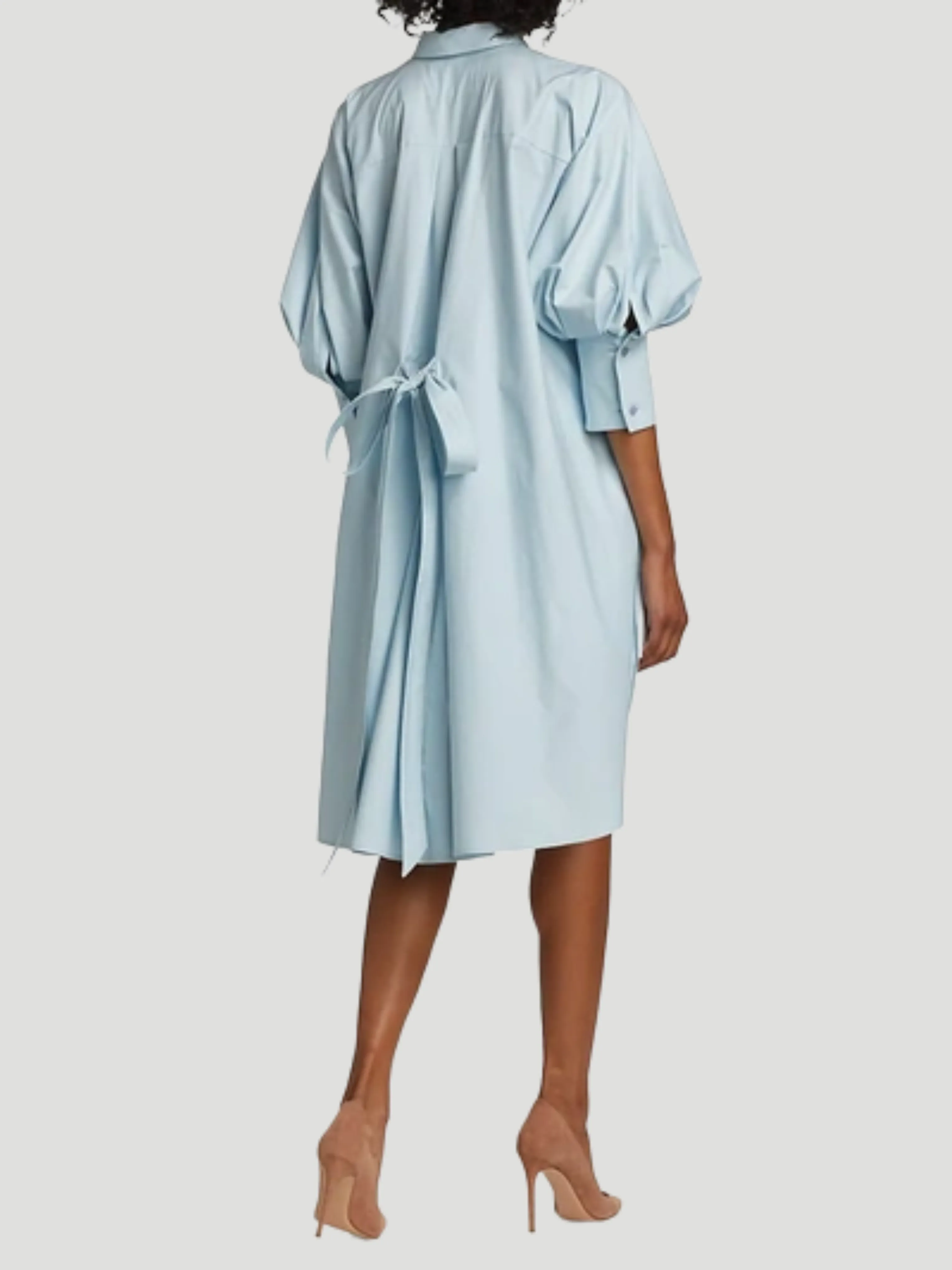 Oscar de la Renta Oversized High-low Stretch-cotton Shirt In Topaz