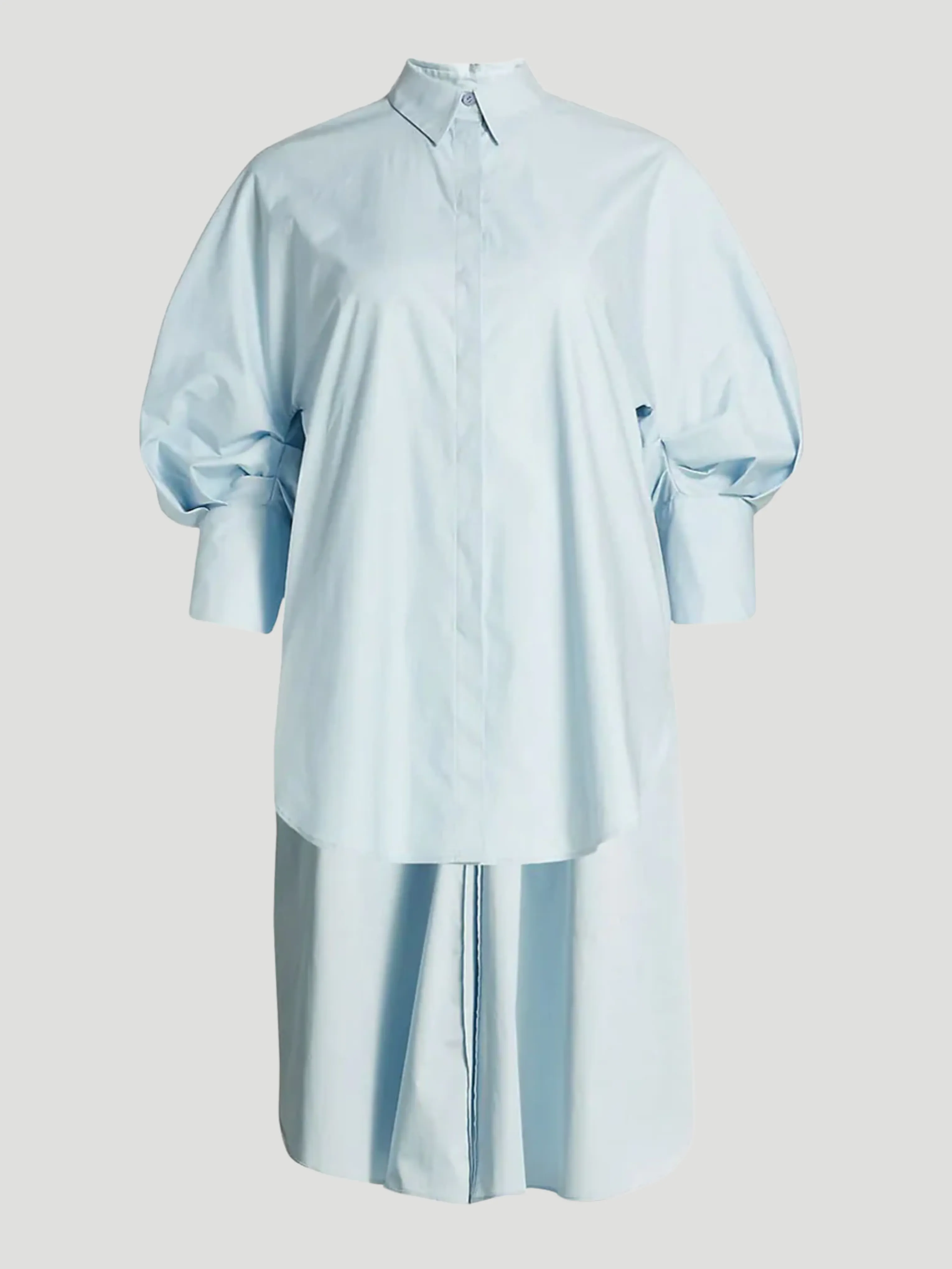 Oscar de la Renta Oversized High-low Stretch-cotton Shirt In Topaz