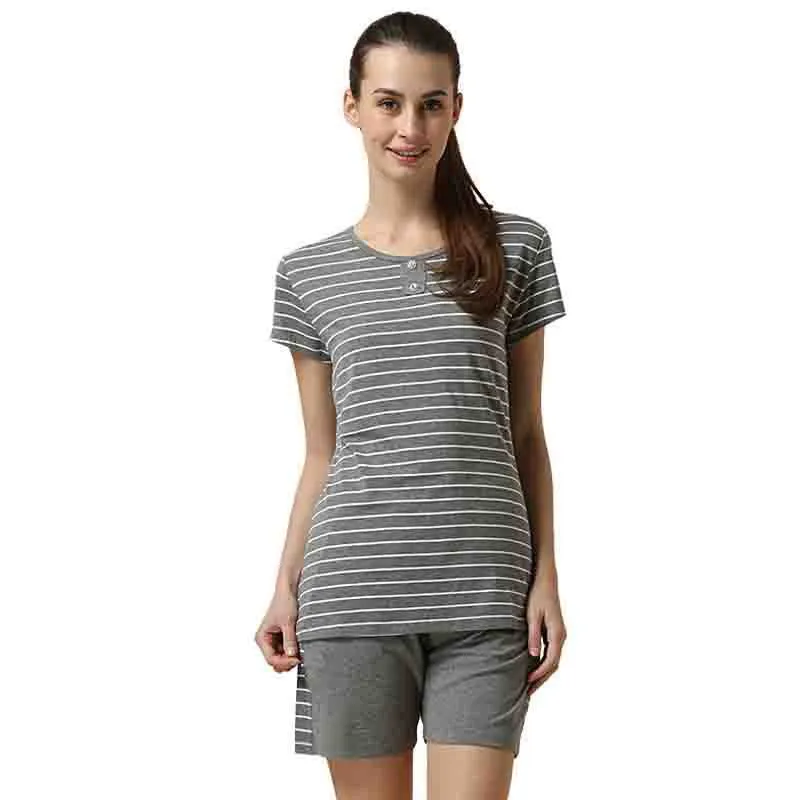 Pajamas For Men Couples Set Short sleeve shorts classic stripes high-grade Pajama sets