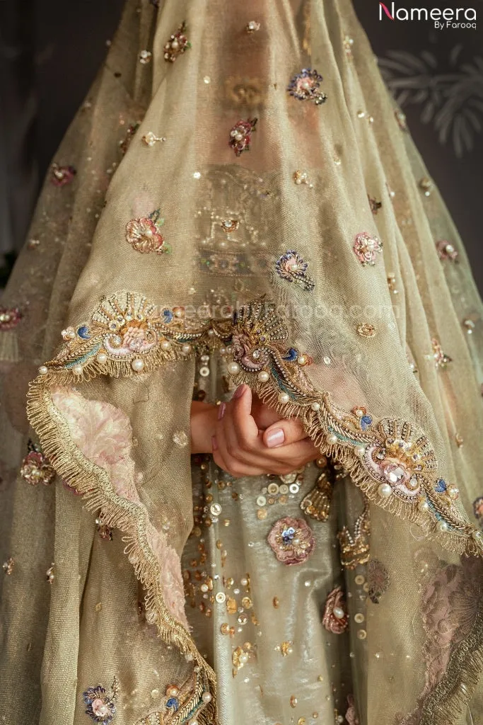 Pakistani Designer Mint Bridal Wedding Lehenga #BN1002