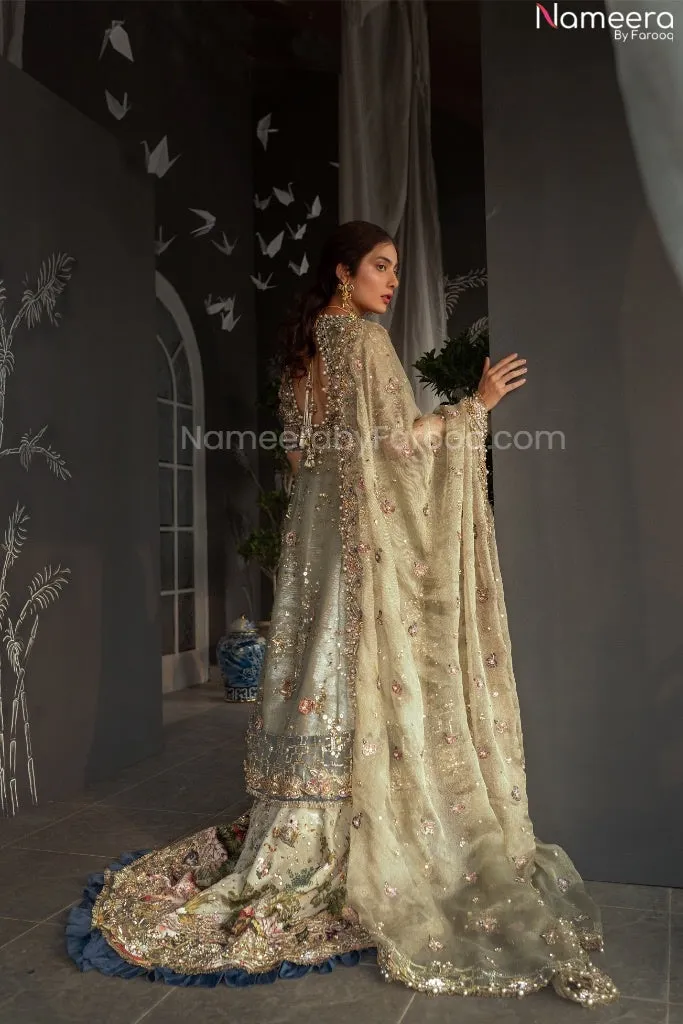 Pakistani Designer Mint Bridal Wedding Lehenga #BN1002