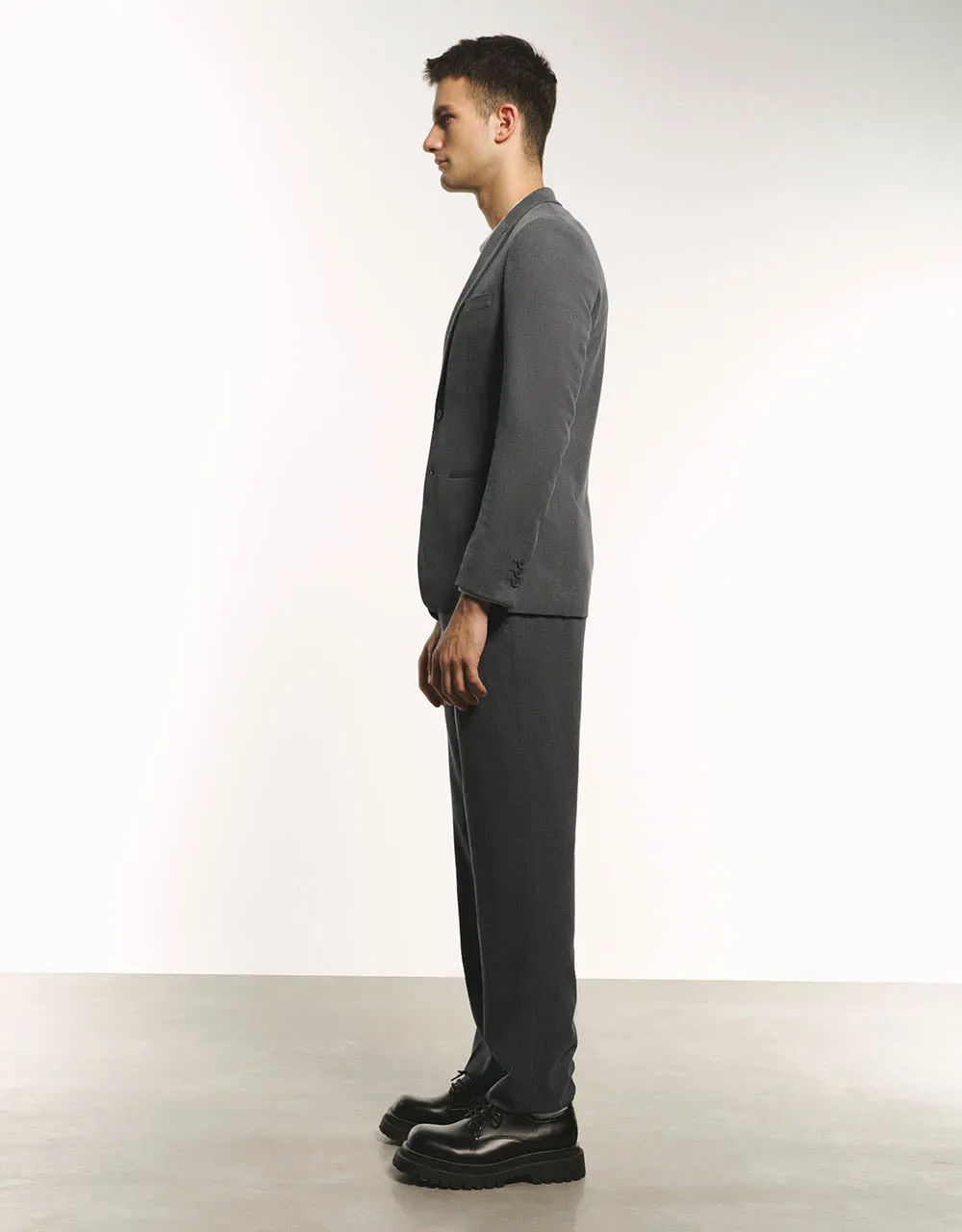 Peaked Lapel Straight Blazer