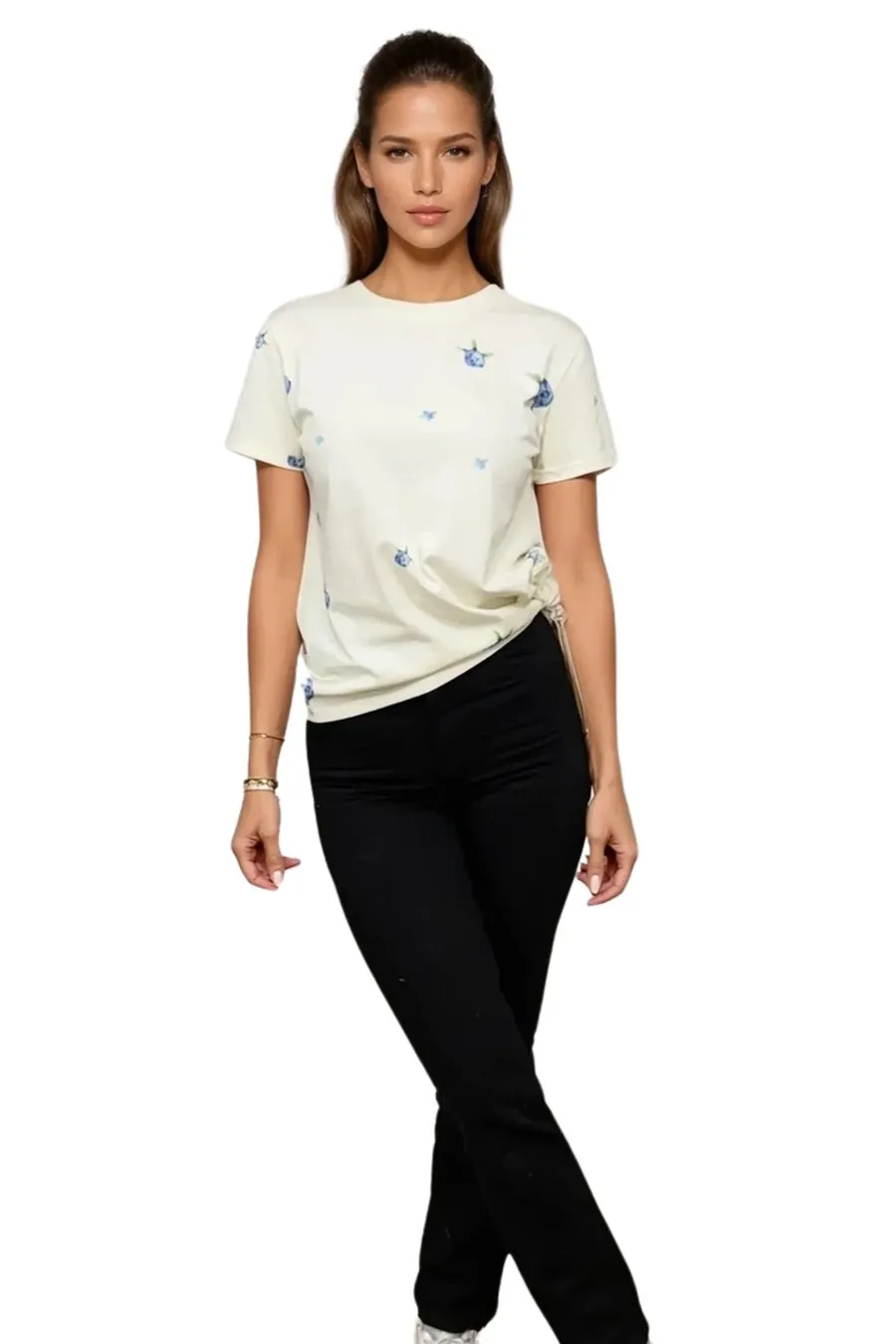 PEONY REIGN TIE TEE