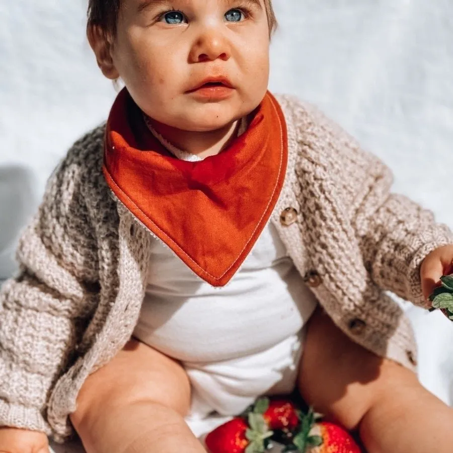 Personalised Burnt Sienna Bandana Bib