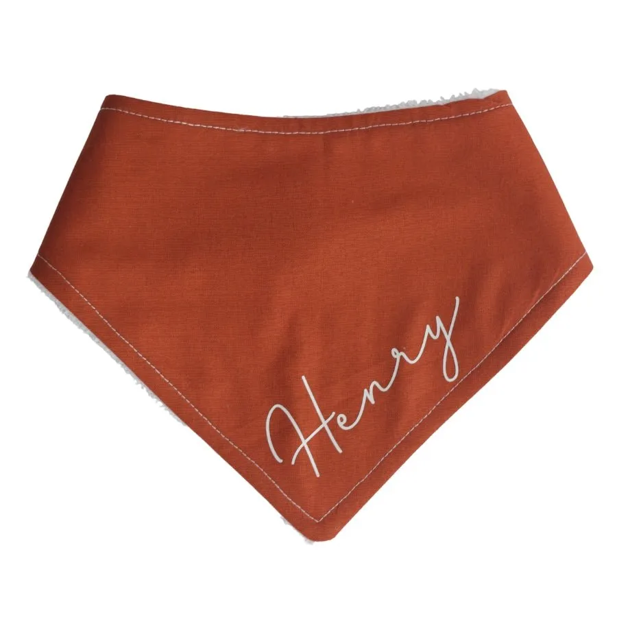 Personalised Burnt Sienna Bandana Bib