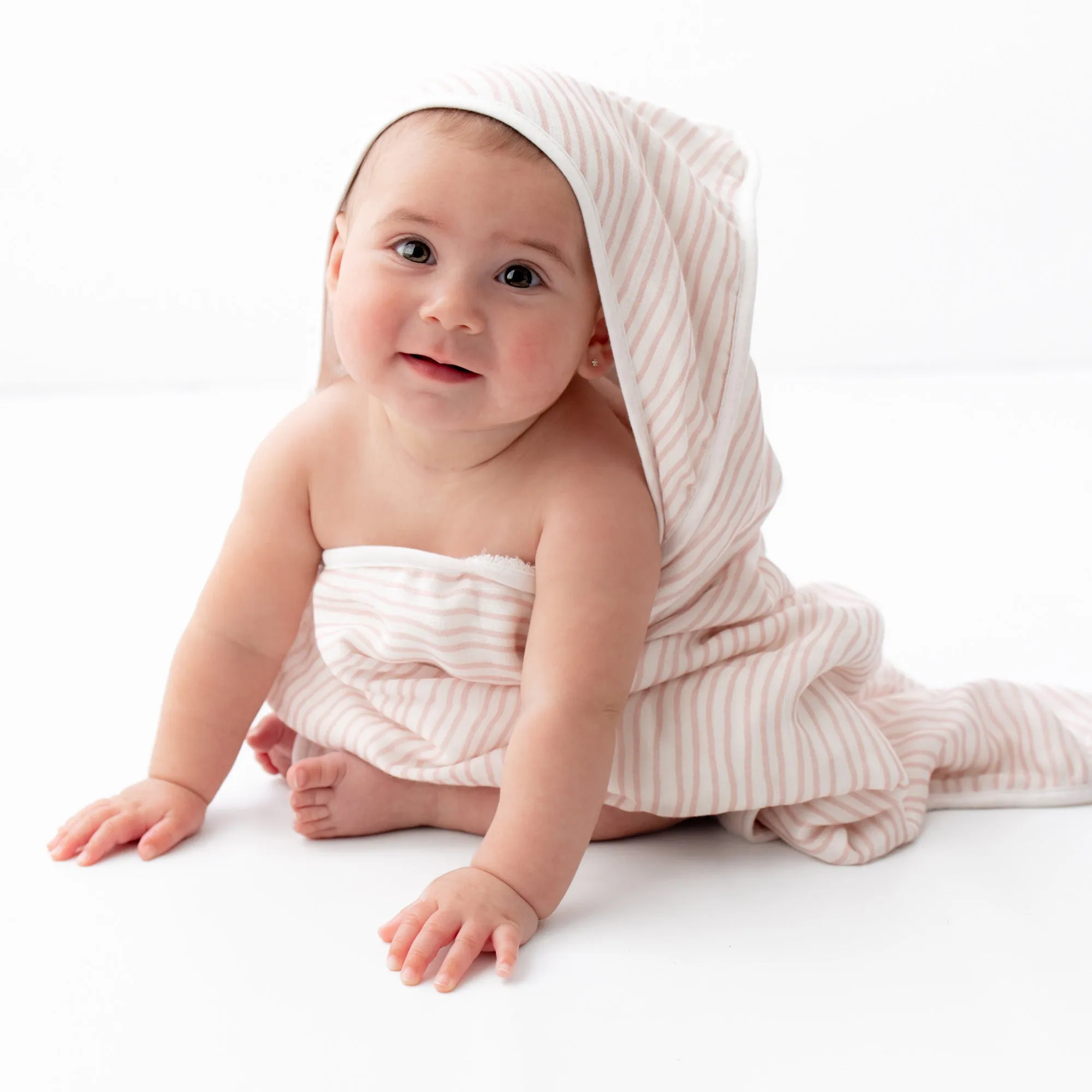 Pink Wave Hooded Towel Set