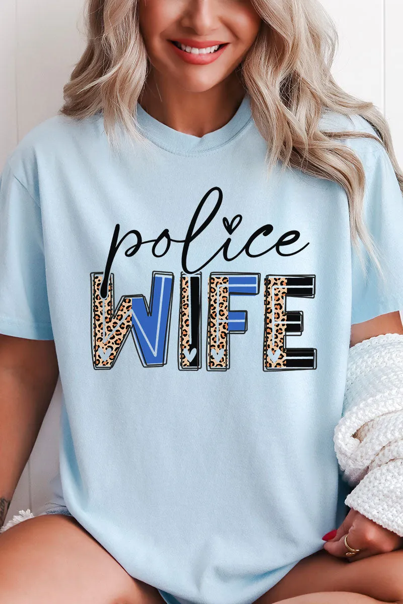 Police Wife Comfort Colors Adult Ring-Spun Cotton Tee
