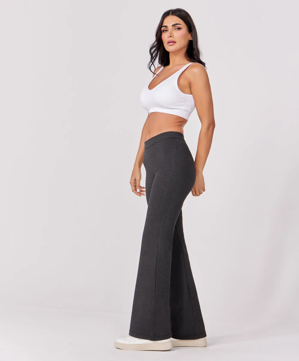 Ponte Flared Dark Grey Pant
