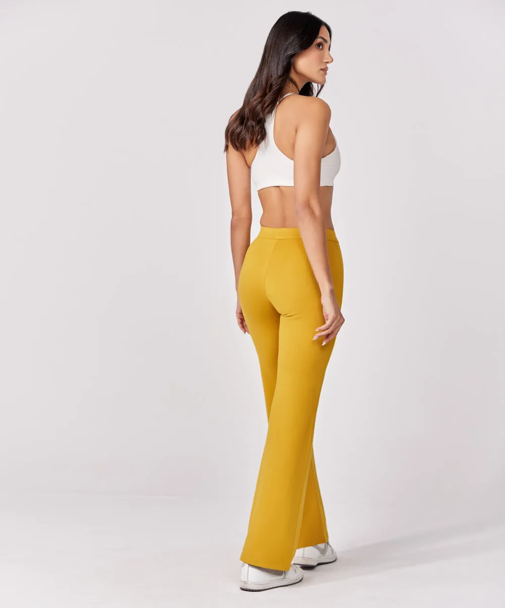Ponte Flared Yellow Pant