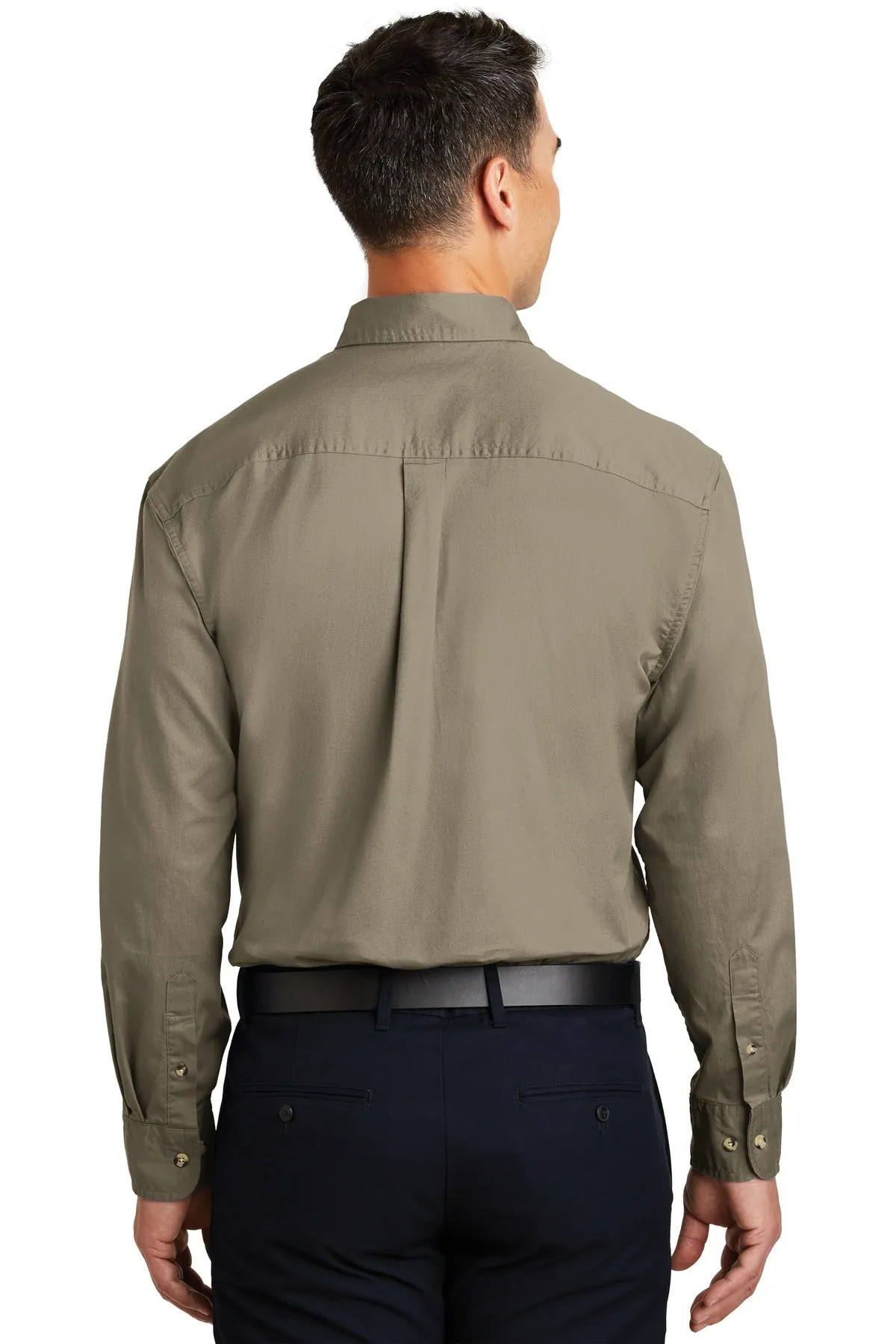 Port Authority Long Sleeve Twill Shirt.  S600T Khaki