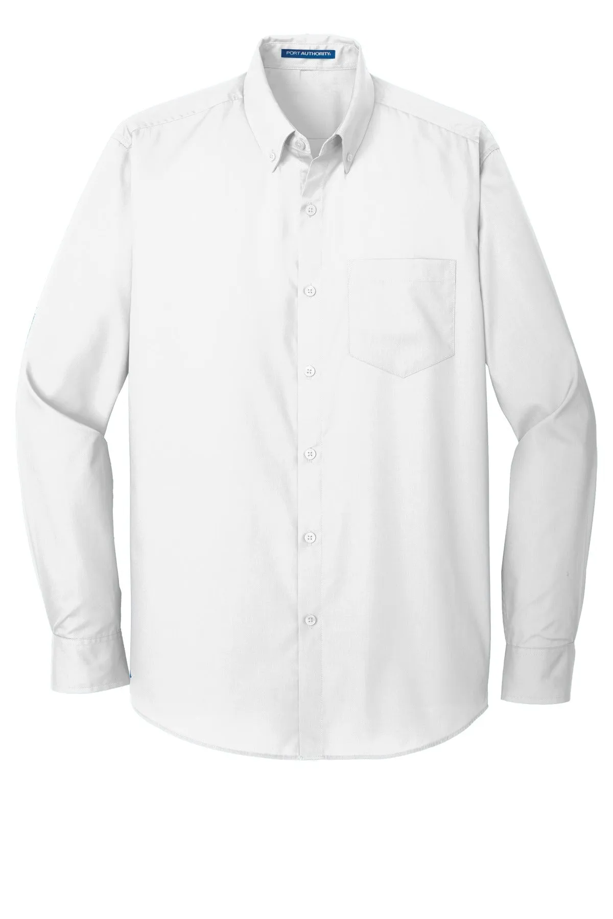 Port Authority Tall Long Sleeve Carefree Poplin Shirt. TW100 White Tall
