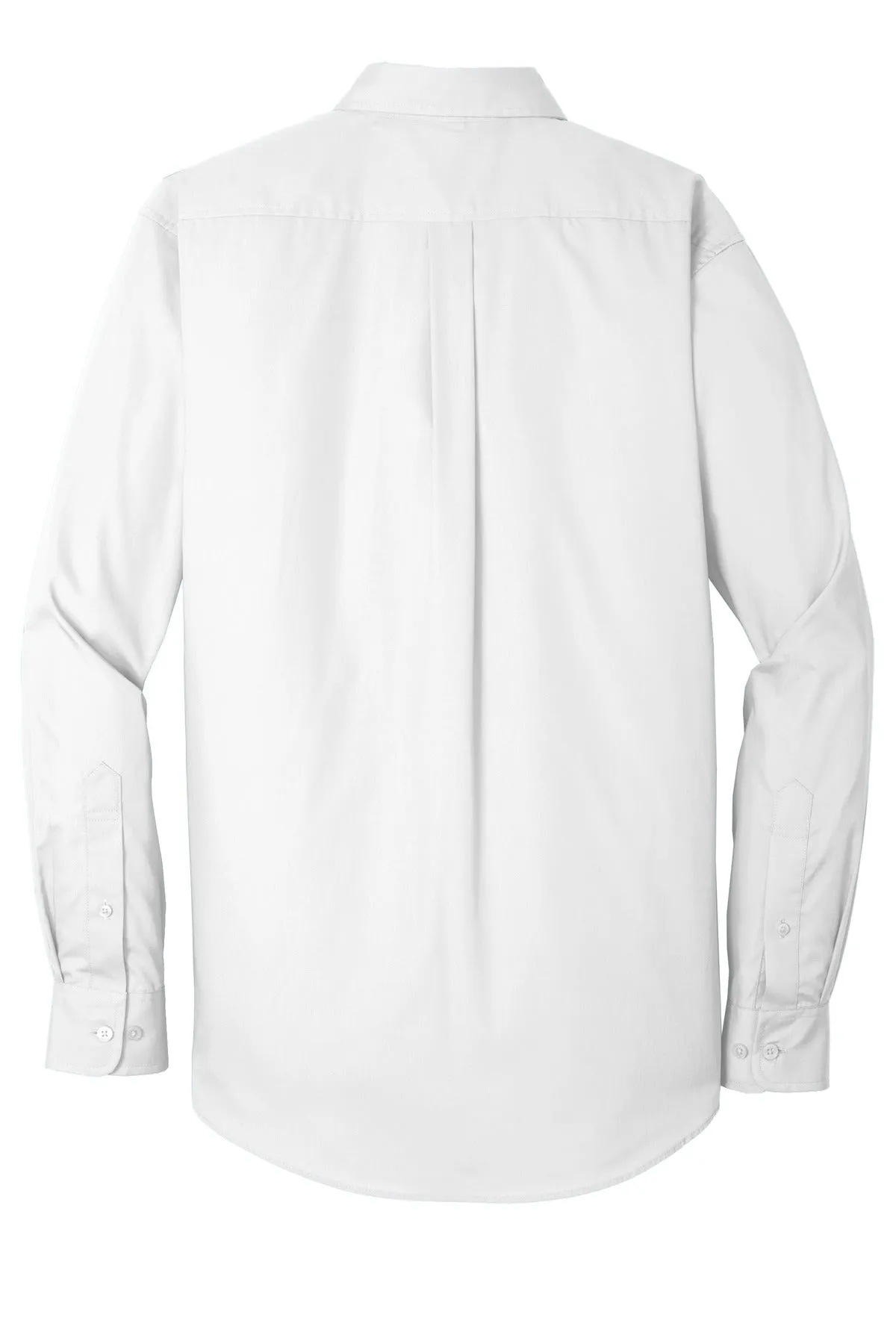 Port Authority Tall Long Sleeve Carefree Poplin Shirt. TW100 White Tall