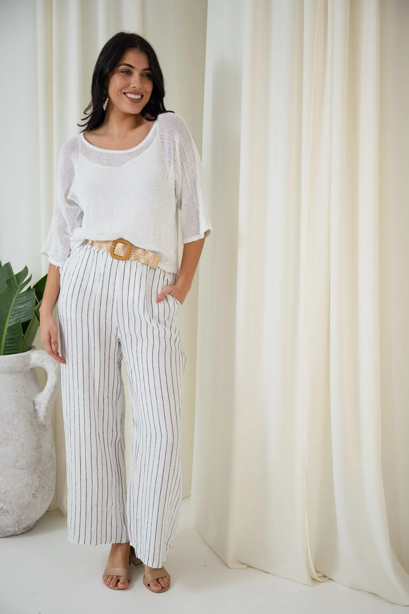 Portofino Mesh Top Set | White