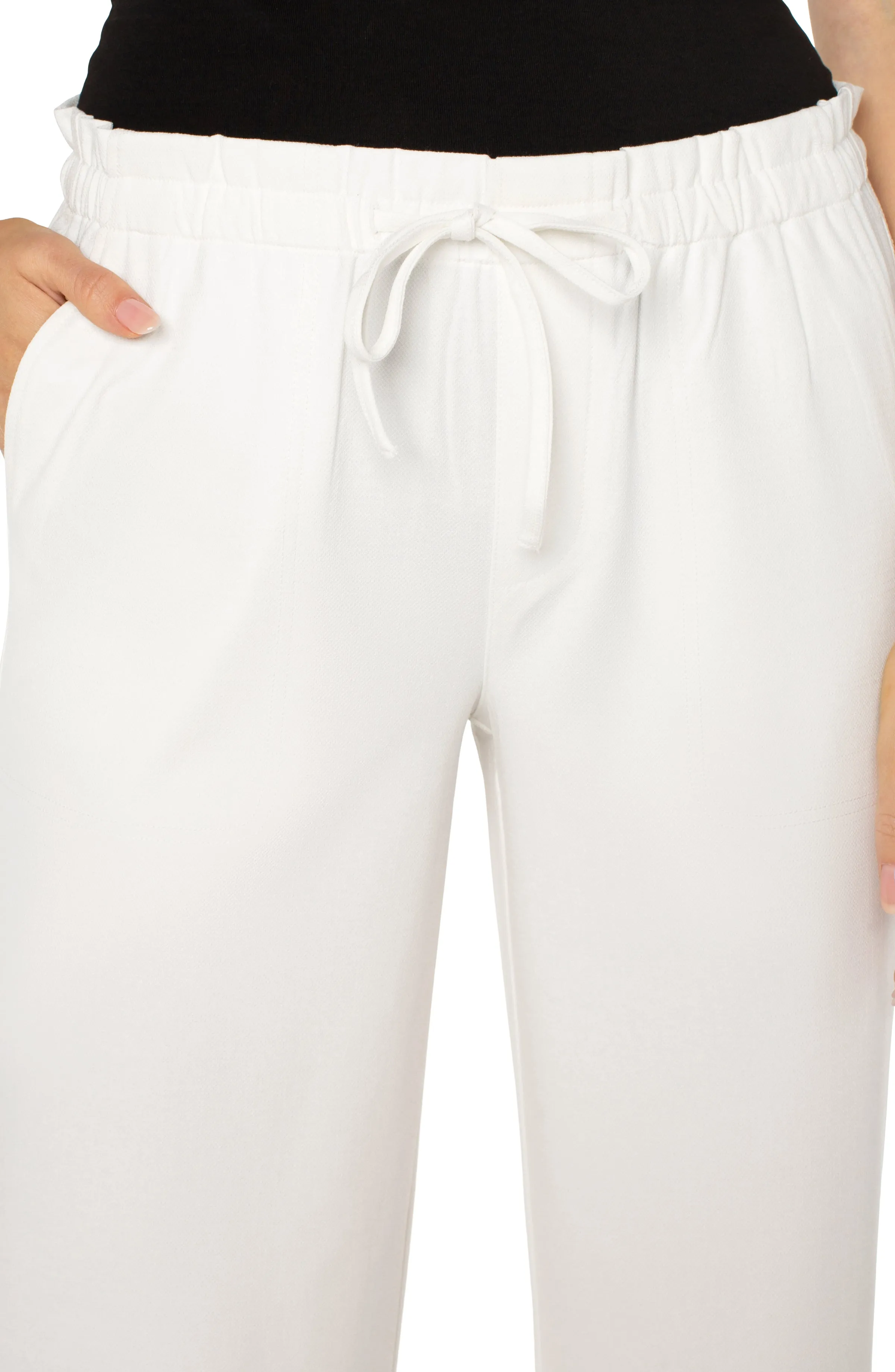 Pull On Tie Waist Pants Porcelain